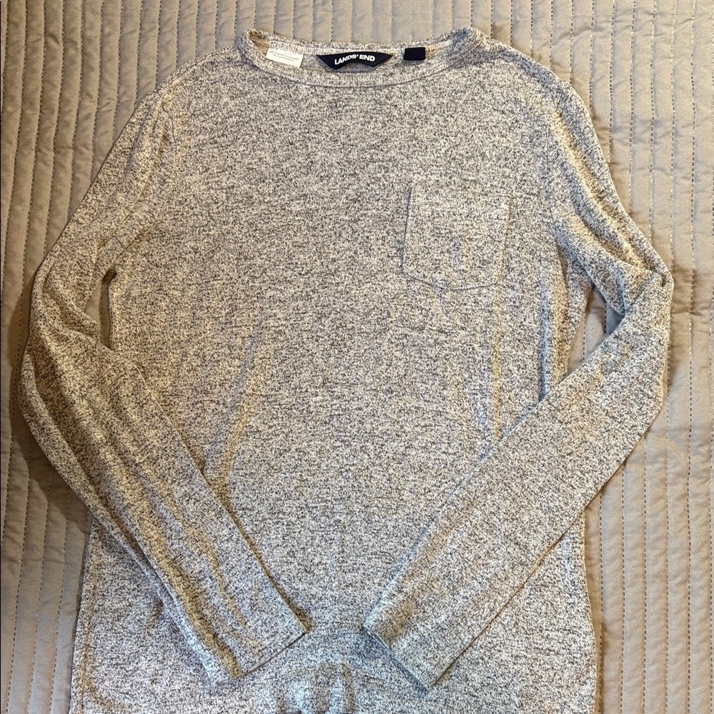Lands' End Women’s Heather Gray Crewneck Sweater
